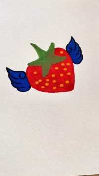  带翅膀的草莓创意简笔画！