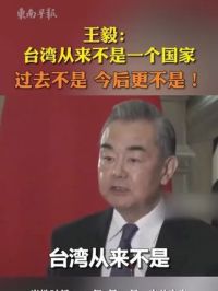 王毅：台湾从来不是一个国家，过去不是，今后更不是！