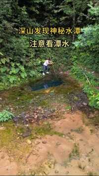 在贵州深山发现神秘水潭，潭水深不可测，泛着可怕的深蓝色，从从不间断流出清凉可口的山泉水，这么大的水流量到底从何而来？ 