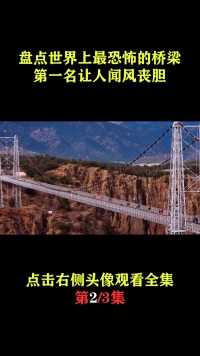 世界上最恐怖的十座桥，第一座让人闻风丧胆，没勇气还真不敢尝试#科普知识#带你看世界#桥梁建筑 (2)