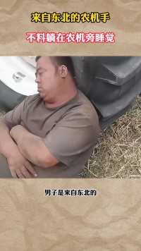 来自东北的农机手，不料躺在农机旁睡觉！