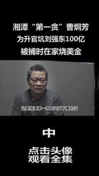 湘潭“第一贪”曹炯芳：为升官坑刘强东100亿，被捕时在家烧美金#曹炯芳 (2)