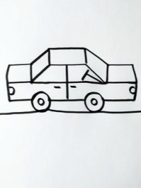三支笔画小汽车，超级简单，一看就会，快拿起笔画起来吧