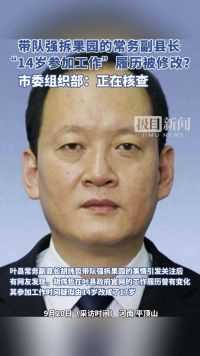 带队强拆果园的叶县常务副县长“14岁参加工作”履历被修改？平顶山市委组织部：正在核查