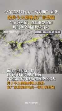 据中央气象台消息，5月31日14时，今年第2号台风马力斯在距离广东省阳江市偏南方向约175公里的洋面上生成。