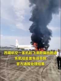 西藏航空一客机起飞滑跑偏出跑道 系机组处置失误导致 官方通报处理结果
（来源：央视新闻 制作：任琳）