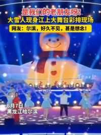 是我们的老朋友呀！#大雪人现身江上大舞台彩排现场 网友：尔滨，好久不见，甚是想念！