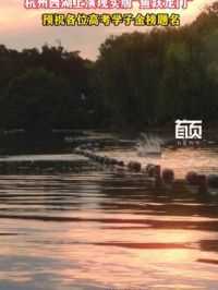 6月4日，杭州西湖上演现实版“鱼跃龙门”， 预祝各位高考学子金榜题名。#高考加油 #金榜题名 #鱼跃龙门 #高考