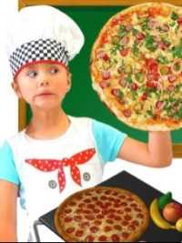 小女孩被披萨馋坏了，居然主动帮奶奶做家务，太逗了#萌娃 