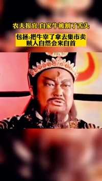 农夫报官自家牛被割了舌头，包拯把牛宰了拿去卖，贼人自然会来自首