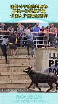 国外斗牛被挑衅狂怒再晚一秒后果严重外国人少是有原因的