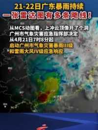 #2122日广东暴雨持续 一张雷达图有多条飑线！
