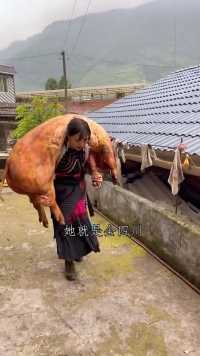 背一条猪，她就是全四川最有格局的女老板，卖腊肉不赚钱。只为让大家尝尝正宗口味