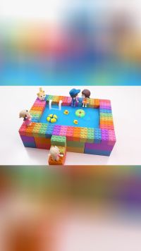 儿童手工制作，魔力沙打造一座彩色泳池