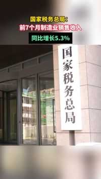 国家税务总局：前7个月制造业销售收入同比增长5.3%