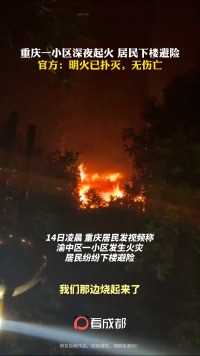 重庆一小区深夜起火居民下楼避险，官方：明火已灭无伤亡