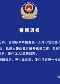 男子持刀划伤路人后逃匿，江西吉安警方：嫌犯已被抓捕归案，两名伤者伤情稳定