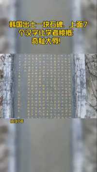 韩国出土一块石碑，上面7个汉字让学者愤慨：奇耻大辱！