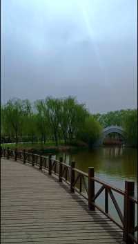 清泉公园，位于邯郸峰峰矿区，花草林灌、亭榭廊桥、水波粼粼，构成一幅浑然天成的泼墨写意画！