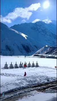 嘎瓦龙雪山，位于西藏林芝波密，耸立的雪山，晶莹的冰川，绵延的杉林……