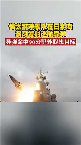 俄太平洋舰队在日本海演习 发射巡航导弹 导弹命中90公里外假想目标#俄罗斯