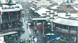 梦回秦淮雪落诗河，午夜乍醒满城银霜。 一下雪，南京就变成了金陵。