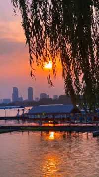 #夕阳                         #拍摄于南京玄武湖公园情侣园阳光码头