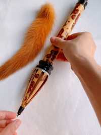 古人的智慧真棒[强]传说中的子母笔，笔中笔设计，一支变两支，你见过吗？#毛笔 #纯手工制作毛笔 #匠心制作指尖上的工艺