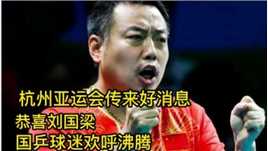 下午5点！杭州亚运会传来好消息，恭喜刘国梁，国乒球迷欢呼沸腾