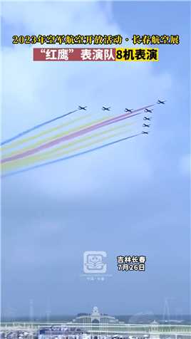 2023年空军航空开放活动•长春航空展，“红鹰”表演队8机表演！