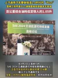 4月2日，SAE交通能源可持续发展高峰论坛在上海举行，其中上汽通用汽车泛亚汽车技术中心副总经理王从鹤表示，电感不晕