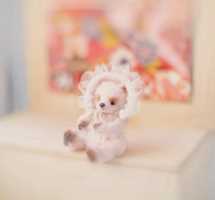 小熊采用钩编而成，长 6 厘米，所有部件均可活动  #teddy[话题]#  #bear[话题]# #miniature[话题]# #钩针小熊[话题]# #微型鉤針泰迪熊[话题]# #钩针编织[话题]# #收藏[话题]# #泰迪熊[话题]# #teddybear[话题]# #crochet[话题]# #收藏玩具[话题]# 