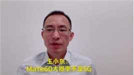 著名专家王小东：Mate60大概率不是5G！
