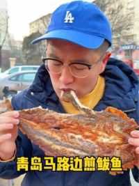 青岛马路边一卤鲜煎鲅鱼，25元一条#寻味 #科班吃货 #寻味大集的人间烟火 #城市里的烟火气 #省饭课代表