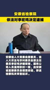 安徽省检察院依法对李宏鸣决定逮捕