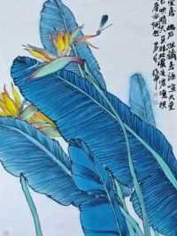 这一抹蓝你可还喜欢#原创作品 #国画花鸟 #画家周游海 #上谷山房 #小写意花鸟画