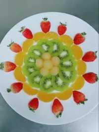 五颜六色的水果拼盘#摆盘技巧 #美食