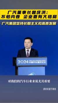 广汽董事长曾庆洪：这样卷下去不是办法，长期主义对汽车行业尤其重要，建议油电同权！