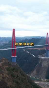 龙里河大桥，该桥位于贵州省黔南布依族苗族自治州龙里县，横跨朵花大峡谷，全长1260米，主桥为主跨528米的双塔双索面钢混叠合梁斜拉桥，桥宽30米。 