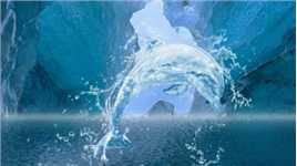 PS练习第七弹丨水面效果丨冰冻效果：冰山内部有片湖，湖中有只冰做的小海豚~