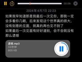 如果我知道那是我最后一次见面，我一定好好看看吧