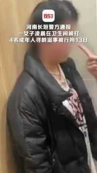 河南长垣警方通报“一女子凌晨在卫生间被打”事件：4名成年人寻衅滋事被行拘13日