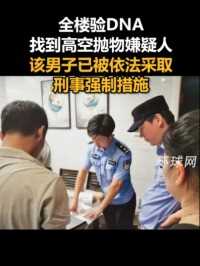 全楼验DNA找到高空抛物嫌疑人，该男子已被依法采取刑事强制措施