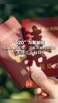 “520”为爱加班，安徽、黑龙江、江苏等地民政局：不办完不打烊！