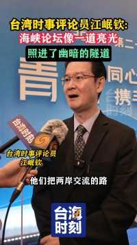 台湾时事评论员江岷钦:海峡论坛像一道亮光，照进了幽暗的隧道