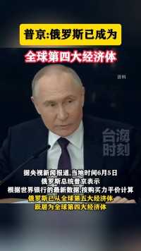 普京：俄罗斯已成为全球第四大经济体