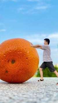 教你拍橘子的创意照。 #手机摄影 #错位照