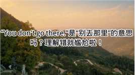 You don't go there. 你怎么理解的？