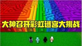 我的世界：大神开展彩虹迷宫挑战 没想到居然是阿呆获胜！