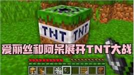 我的世界：爱丽丝无聊居然惹到阿呆头上 展开TNT大战！
